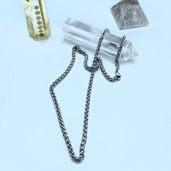 20 Inch Stainless Steel Wheat Chain With Lobster Claw Clasp, Unisex - Picture 1 of 4